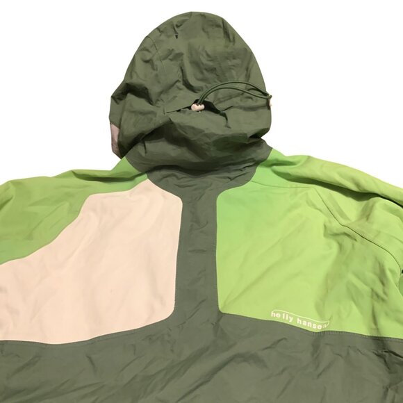 Helly Hansen Helly Tech Waterproof Outdoor Jacket Hood Green Dual-Tone Size XS - Picture 12 of 16